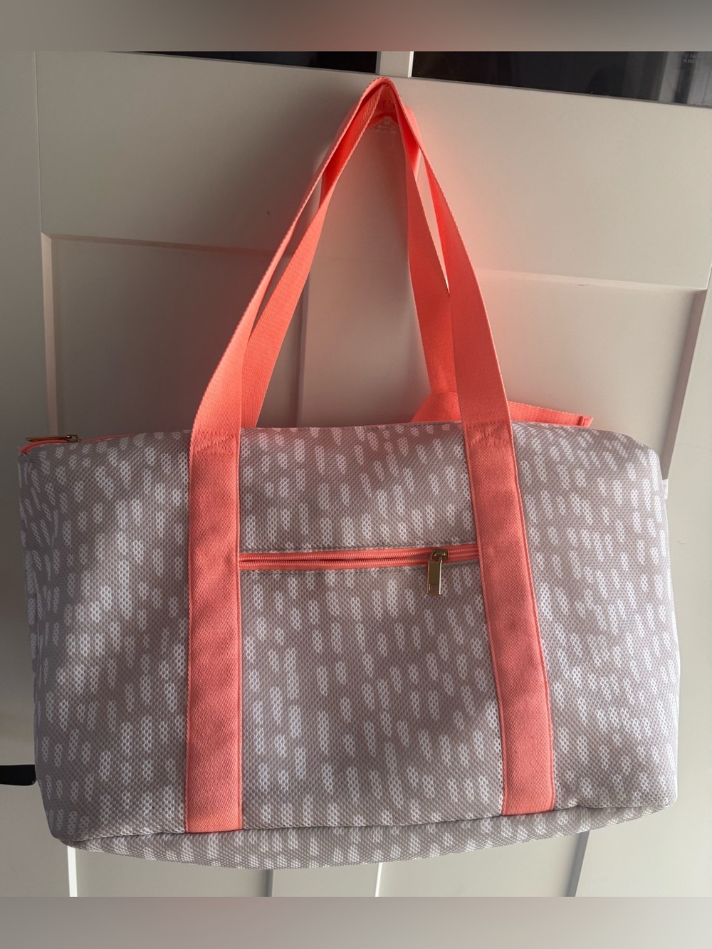 Oh Joy Light Gray and Coral Gym Yoga Bag